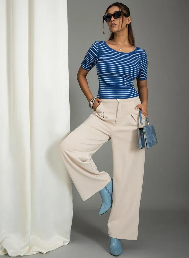 WineRed بلوزة بياقة دائرية مخططة